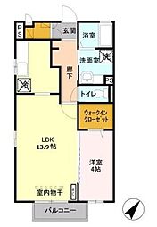 ヴェルーリヤ 1LDKの間取図画像