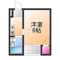 サンライズオオトリ 1Kの間取図画像