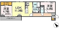 D-セアリス幕張I 2LDKの間取図画像