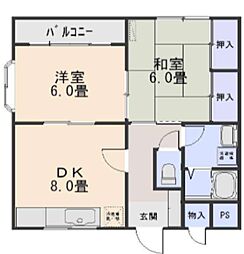 サンガーデン 2DKの間取図画像