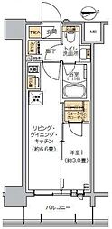 リビオメゾン芝浦 1DKの間取図画像