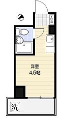 銀座ダイヤハイツ 2階ワンルームの間取り