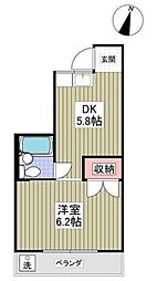 サンコーポ 1DKの間取図画像