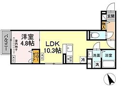 中野区鷺宮3丁目ＰＪ 2階1LDKの間取り