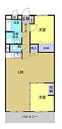 アンティム 3階2LDKの間取り