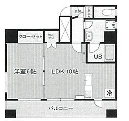 シャローグラス 6階1LDKの間取り