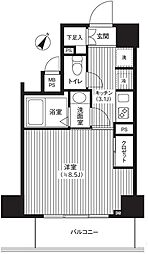 カスタリア初台 1Kの間取図画像