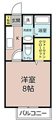 フルールエイコ 1Kの間取図画像