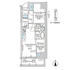 パークアクシス浅草田原町ガーデン 1104 11階1SLDKの間取り