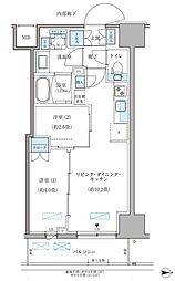 パークアクシス住吉ガーデンスクエア 2LDKの間取図画像