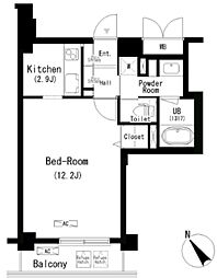 ParkCube学芸大学 1Kの間取図画像