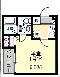 SOLEILD'OR長後 1Kの間取図画像