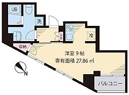 ポプリタウン小岩 8階ワンルームの間取り