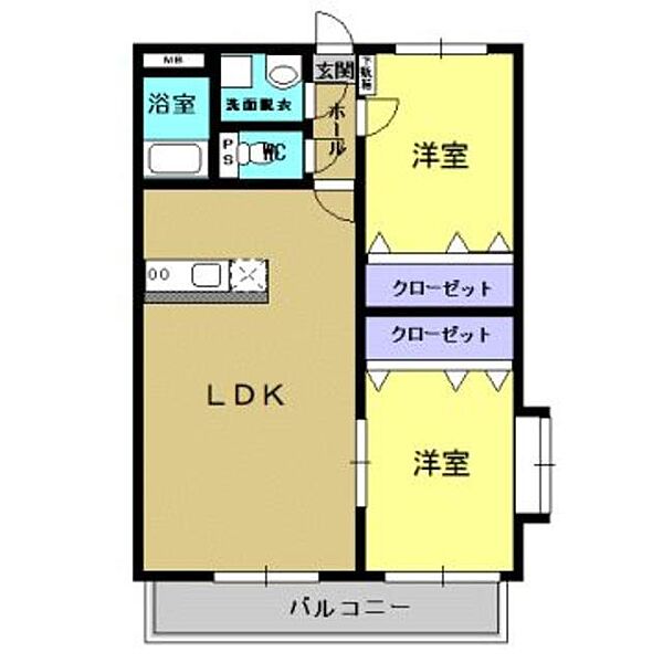 シェルメゾン 203｜鹿児島県鹿児島市広木２丁目(賃貸マンション2LDK・2階・55.25㎡)の写真 その2