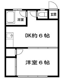 三協マンション 1DKの間取図画像