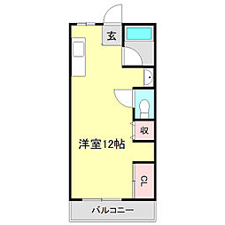 コーポ早坂 ワンルームの間取図画像