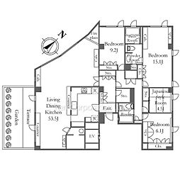 青葉台ロイヤルガーデン 2階4LDKの間取り