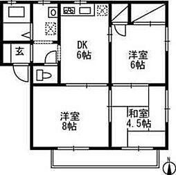 パーク・アベニューC 3DKの間取図画像