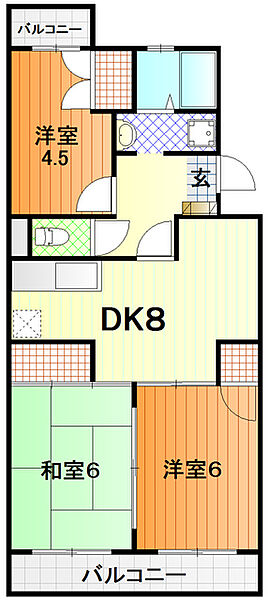 静岡県富士宮市泉町(賃貸マンション3DK・3階・59.05㎡)の写真 その2