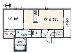 メゾンモンドール 3階ワンルームの間取り