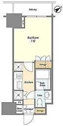 ラティエラ板橋 2階1Kの間取り