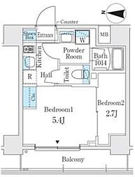 VANCOOL菊川駅前 2Kの間取図画像