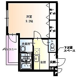 フジパレス諏訪ノ森駅東 1Kの間取図画像