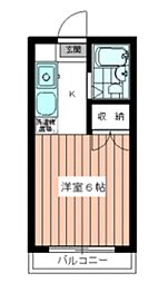 プレジオ多摩 1階1Kの間取り