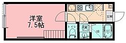 ベルメール 1Kの間取図画像