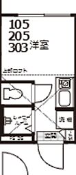 OneCUBE夏目坂 ワンルームの間取図画像