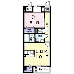 ララシャンス 1LDKの間取図画像