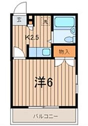 メゾン・パークサイド 1Kの間取図画像