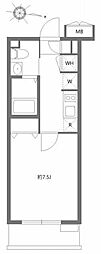アリエさいたま新都心 1Kの間取図画像