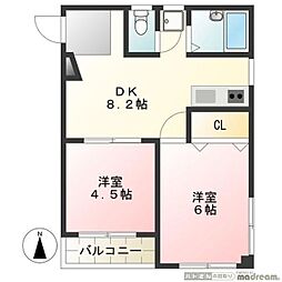 あおばビル 2DKの間取図画像