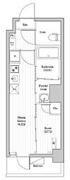中野新井薬師レジデンス 1DKの間取図画像