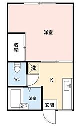 ビバリーコート志津 1Kの間取図画像