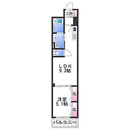 フォレストクリエオーレ高師浜 1LDKの間取図画像