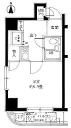パペーテ千住新橋 3階1Kの間取り