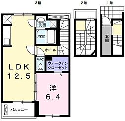 シトラス・ヴィレッジA 1LDKの間取図画像