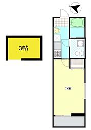 BELLACASA日進 1Kの間取図画像