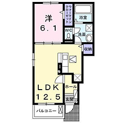 マカロン.m 1LDKの間取図画像