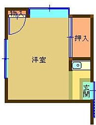 寿木荘 2階1Kの間取り