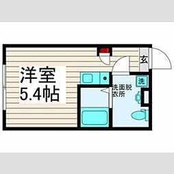 興和ビル 4階ワンルームの間取り