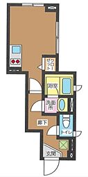オレンジハウス 1階ワンルームの間取り
