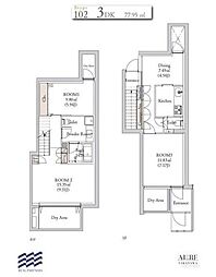 AUBETAKANAWA 3DKの間取図画像