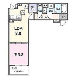 ForzaDKIII 3階1LDKの間取り