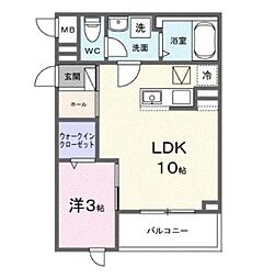 ヒカルサ志木 1LDKの間取図画像