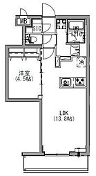 S-RESIDENCEkitatoda 1LDKの間取図画像