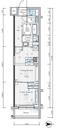 大田区矢口2丁目マンション 1DKの間取図画像