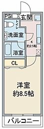 高砂桜喜 1Kの間取図画像
